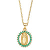 Wholesale Necklace Copper Geometric Inlaid With Zircon Pendant For Women Box Chain