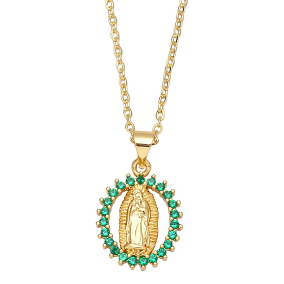 Wholesale Necklace Copper Geometric Inlaid With Zircon Pendant For Women Box Chain