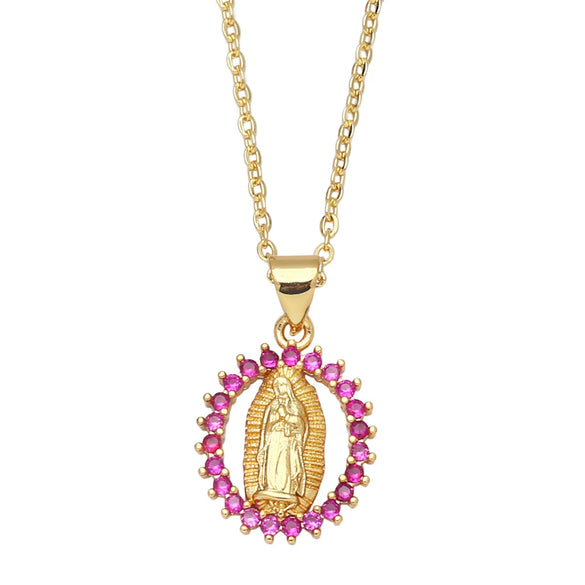 Wholesale Necklace Copper Geometric Inlaid With Zircon Pendant For Women Box Chain