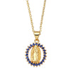 Wholesale Necklace Copper Geometric Inlaid With Zircon Pendant For Women Box Chain