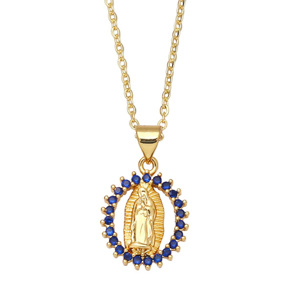 Wholesale Necklace Copper Geometric Inlaid With Zircon Pendant For Women Box Chain