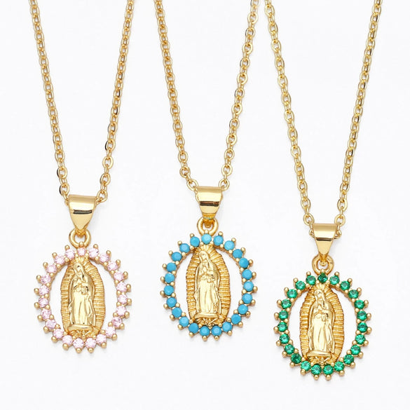 Wholesale Necklace Copper Geometric Inlaid With Zircon Pendant For Women Box Chain
