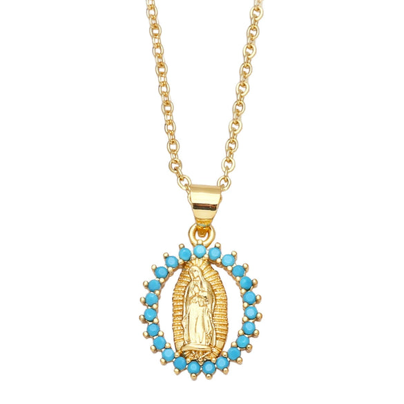 Wholesale Necklace Copper Geometric Inlaid With Zircon Pendant For Women Box Chain