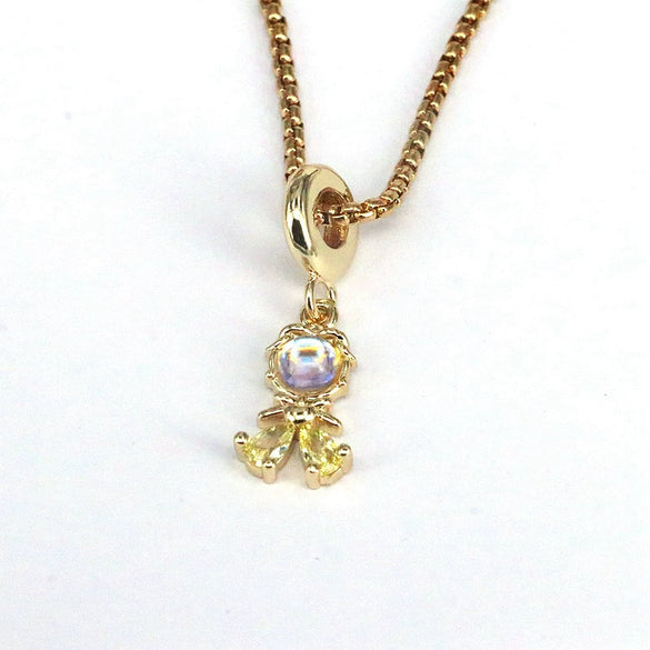 Wholesale Necklace Copper Geometric Mixed Gem Inlay Electroplating Cartoon Character Jewelry