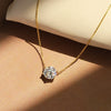 Wholesale Necklace Copper Geometric Mixed Gemstone Inlay Zirconia O Chain Pendant For Women