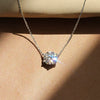 Wholesale Necklace Copper Geometric Mixed Gemstone Inlay Zirconia O Chain Pendant For Women