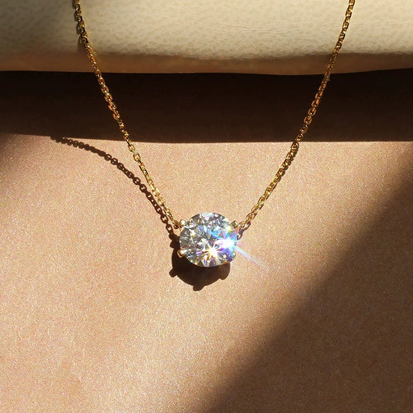 Wholesale Necklace Copper Geometric Mixed Gemstone Inlay Zirconia O Chain Pendant For Women