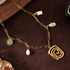 Wholesale Necklace Copper Geometric Pendant Electroplated With Real Gold For Women With Constellation Letters Numbers Text Pattern