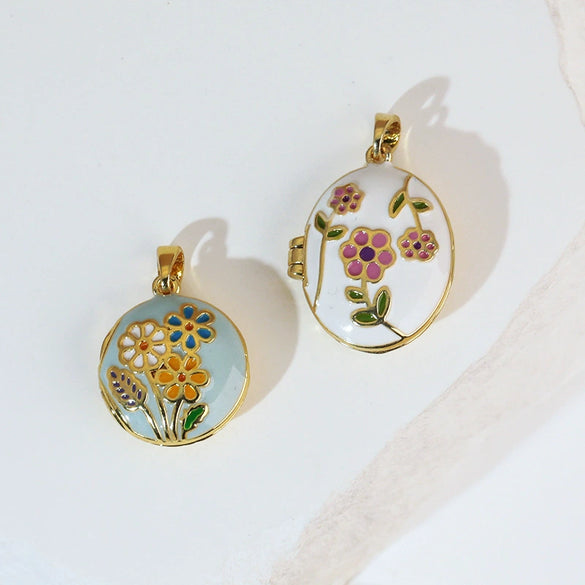 Wholesale Necklace Copper Geometric Pendant Oil Painting Electroplating Women's