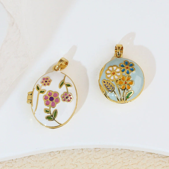 Wholesale Necklace Copper Geometric Pendant Oil Painting Electroplating Women's