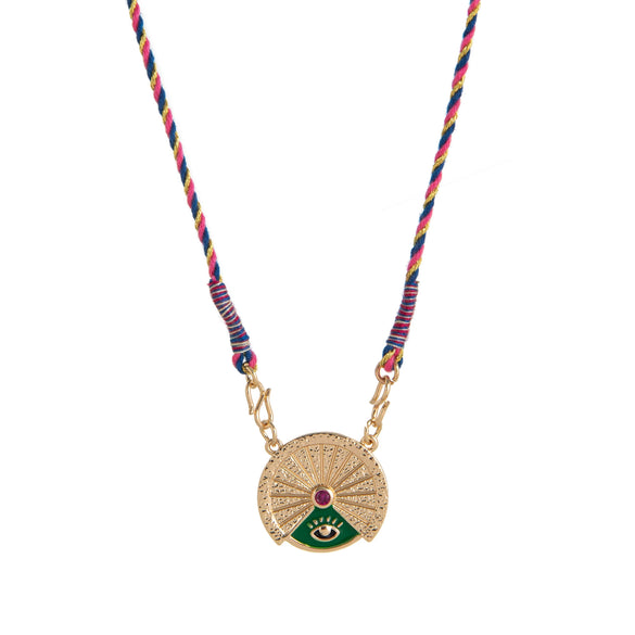 Wholesale Necklace Copper Geometric Rotatable Tarot Love Eye Gold Plated Color Preservation