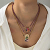 Wholesale Necklace Copper Geometric Rotatable Tarot Love Eye Gold Plated Color Preservation