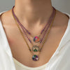 Wholesale Necklace Copper Geometric Rotatable Tarot Love Eye Gold Plated Color Preservation