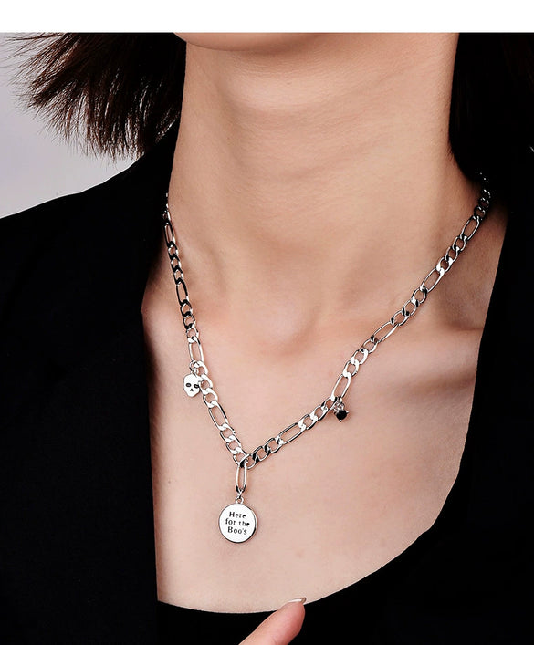 Wholesale Necklace Copper Geometric Skull Punk Style Electroplated For Women Ochain