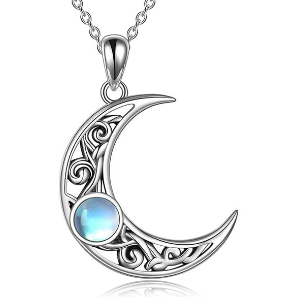 Wholesale Necklace Copper Geometric Style Gem Inlaid For Women Crescent Ochain