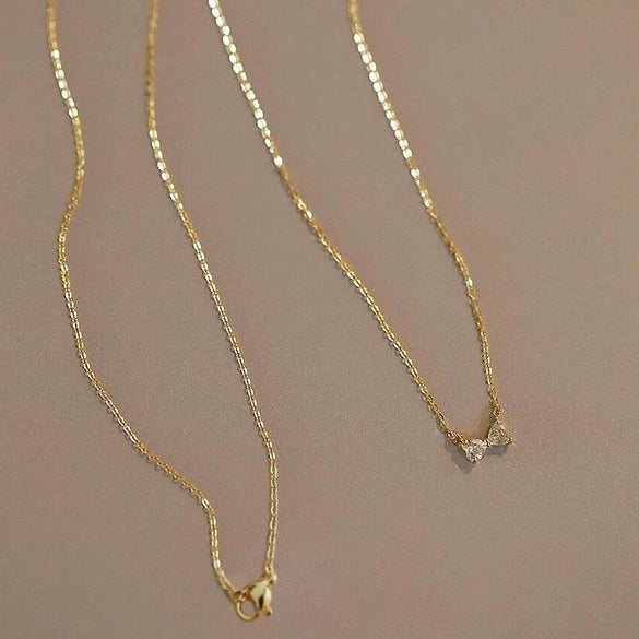 Wholesale Necklace Copper Geometric Zircon Mixed Gemstone Setting Sweet Style For Women