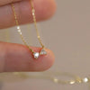 Wholesale Necklace Copper Geometric Zircon Mixed Gemstone Setting Sweet Style For Women