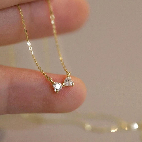 Wholesale Necklace Copper Geometric Zircon Mixed Gemstone Setting Sweet Style For Women