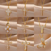 Wholesale Necklace Copper Gold Platinum Microinlaid Zircon Cross Pendant Ochain Light Luxury Retro Style For Women