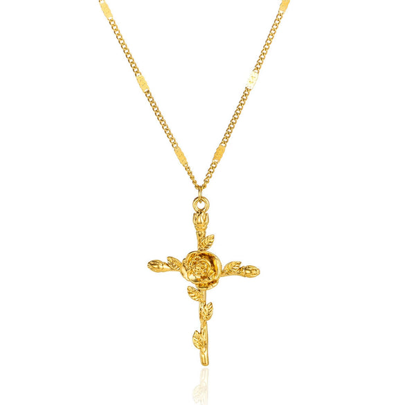 Wholesale Necklace Copper Goldplated Geometric Leaves Pattern Electroplating Unisex