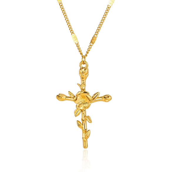 Wholesale Necklace Copper Goldplated Geometric Leaves Pattern Electroplating Unisex