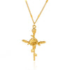 Wholesale Necklace Copper Goldplated Geometric Leaves Pattern Electroplating Unisex