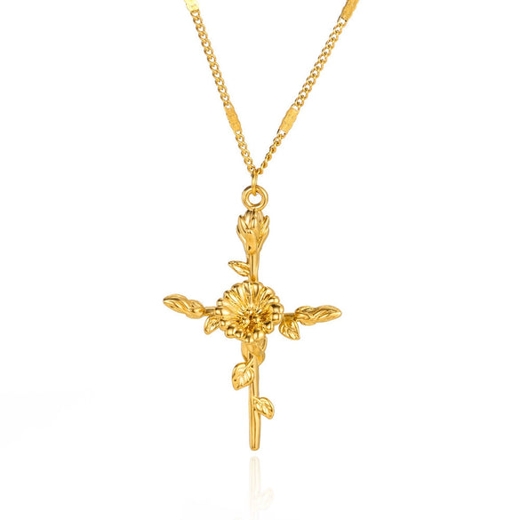Wholesale Necklace Copper Goldplated Geometric Leaves Pattern Electroplating Unisex