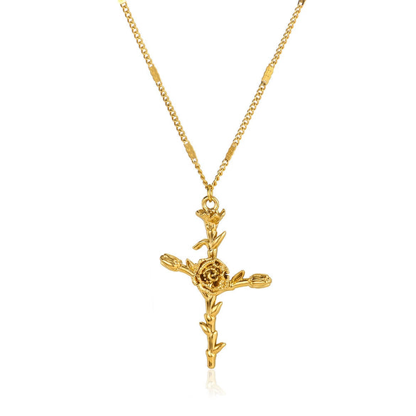 Wholesale Necklace Copper Goldplated Geometric Leaves Pattern Electroplating Unisex