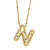 Wholesale Necklace Copper Goldplated Inlaid Zircon With Letters Pattern Ochain