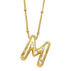 Wholesale Necklace Copper Goldplated Inlaid Zircon With Letters Pattern Ochain
