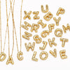 Wholesale Necklace Copper Goldplated Inlaid Zircon With Letters Pattern Ochain