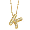 Wholesale Necklace Copper Goldplated Inlaid Zircon With Letters Pattern Ochain