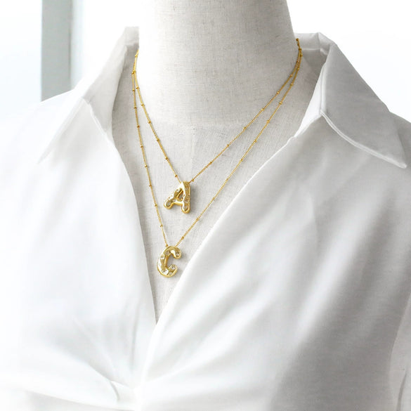 Wholesale Necklace Copper Goldplated Inlaid Zircon With Letters Pattern Ochain