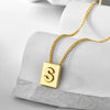 Wholesale Necklace Copper Goldplated Square Letter Design For Women