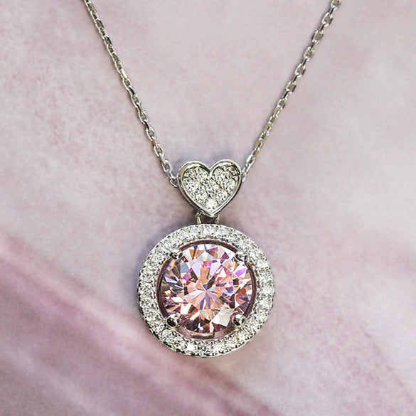 Wholesale Necklace Copper Heart Geometric Shaped Inlaid Zircon Women's Pendant Necklace Ochain