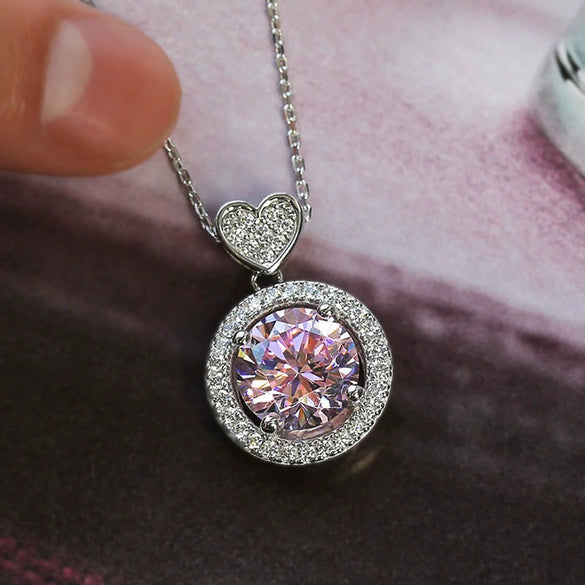 Wholesale Necklace Copper Heart Geometric Shaped Inlaid Zircon Women's Pendant Necklace Ochain
