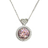Wholesale Necklace Copper Heart Geometric Shaped Inlaid Zircon Women's Pendant Necklace Ochain