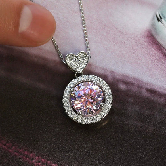 Wholesale Necklace Copper Heart Geometric Shaped Inlaid Zircon Women's Pendant Necklace Ochain