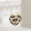 Wholesale Necklace Copper Heart Shape Leopard Snake Pattern Electroplated For Women