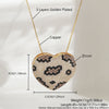Wholesale Necklace Copper Heart Shape Leopard Snake Pattern Electroplated For Women