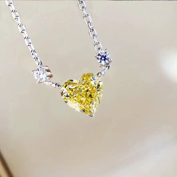 Wholesale Necklace Copper Heart Shape Pink Zircon Pendant Ochain For Women