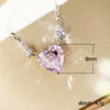 Wholesale Necklace Copper Heart Shape Pink Zircon Pendant Ochain For Women