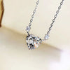 Wholesale Necklace Copper Heart Shape Pink Zircon Pendant Ochain For Women