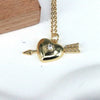 Wholesale Necklace Copper Heart Shaped Mixed Gem Inlay Water Wave Chain Electroplating Retro Fashion