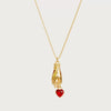 Wholesale Necklace Copper Heart Zircon Pendant Goldplated Electroplating Design For Unisex