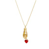 Wholesale Necklace Copper Heart Zircon Pendant Goldplated Electroplating Design For Unisex