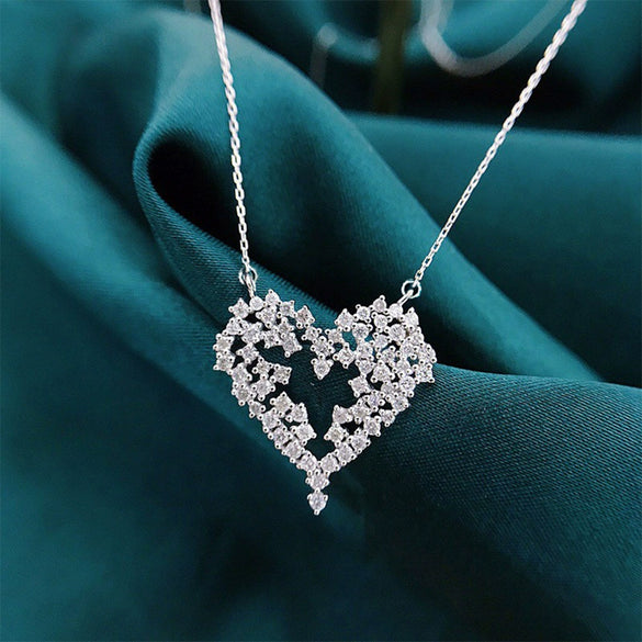 Wholesale Necklace Copper Heartshaped Mixed Gem Inlay With Zircon Ochain