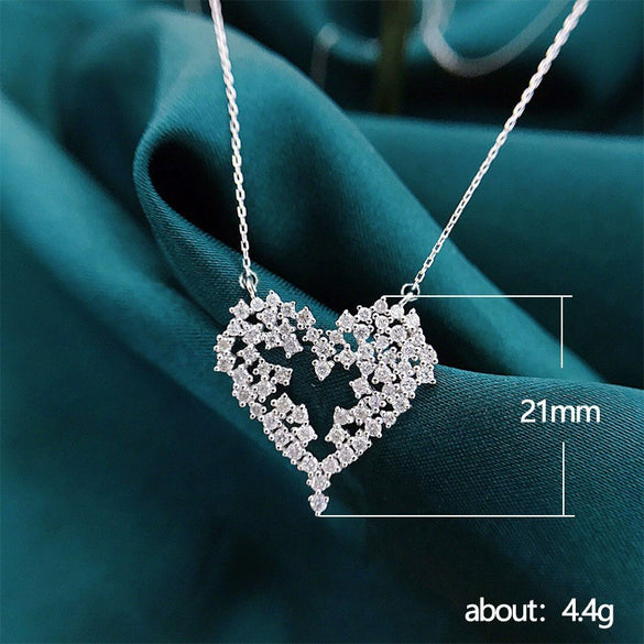 Wholesale Necklace Copper Heartshaped Mixed Gem Inlay With Zircon Ochain