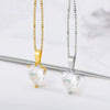 Wholesale Necklace Copper Heartshaped Zircon Pendant Ochain Women's Fashion