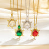 Wholesale Necklace Copper Inlaid Colorful Diamond Turtle Light Luxury Electroplating O Chain For Women
